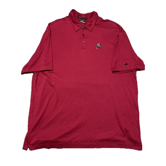 Tiger Woods Shirt Mens Extra Large Red Nike Dri Fit Polo Golf Performance Sports - Picture 1 of 9